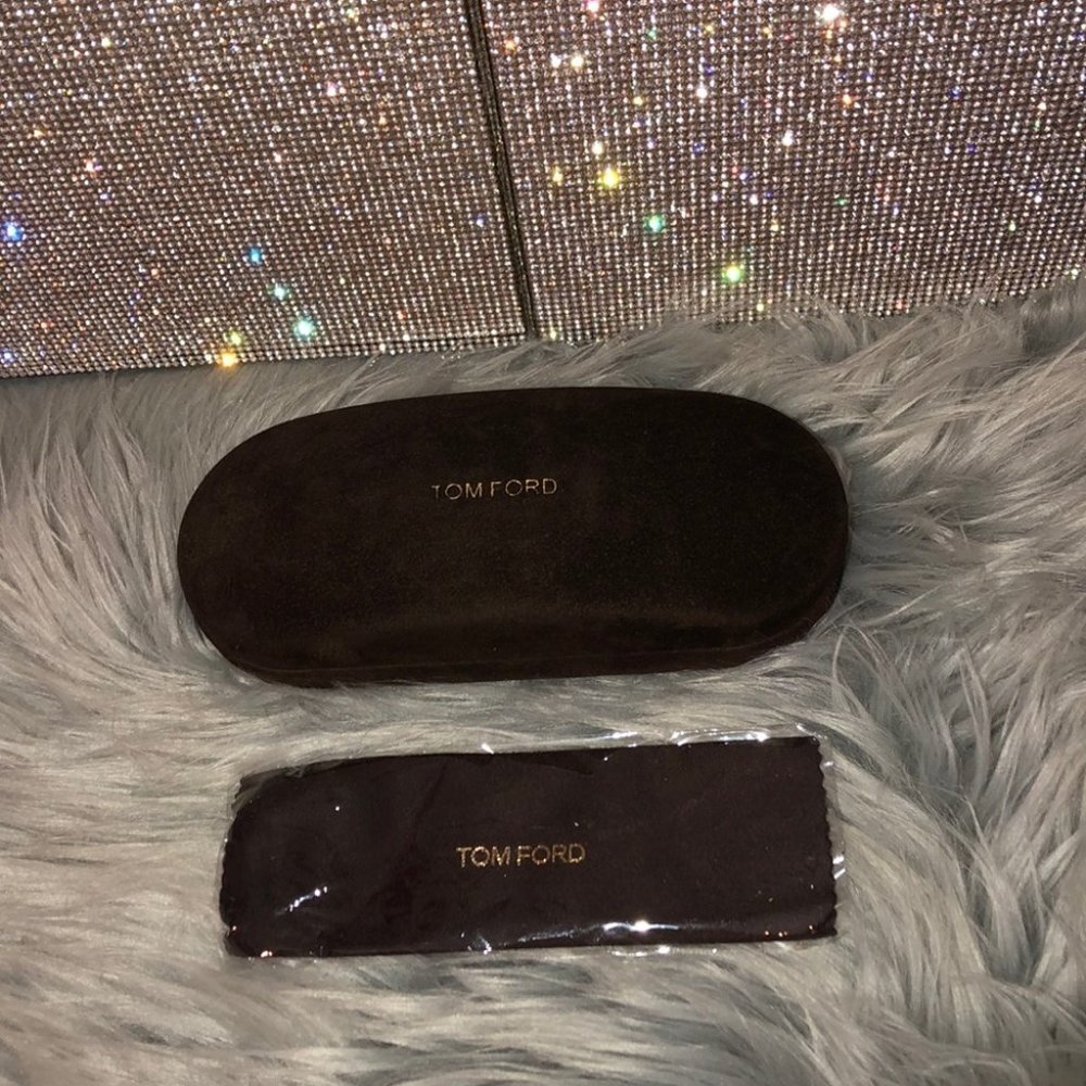 Tom Ford sunglass case and cloth lense cleaner